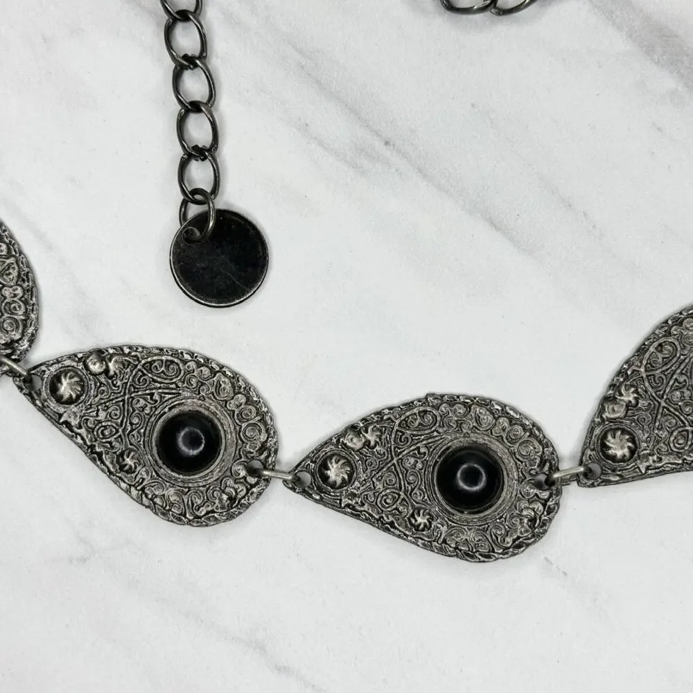 Ornate Studded Black Metal Chain Link Belt Medium/Large (M/L) ✨
